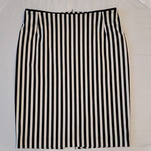 H&M Pencil Black White Stripped Skirt Size 10
